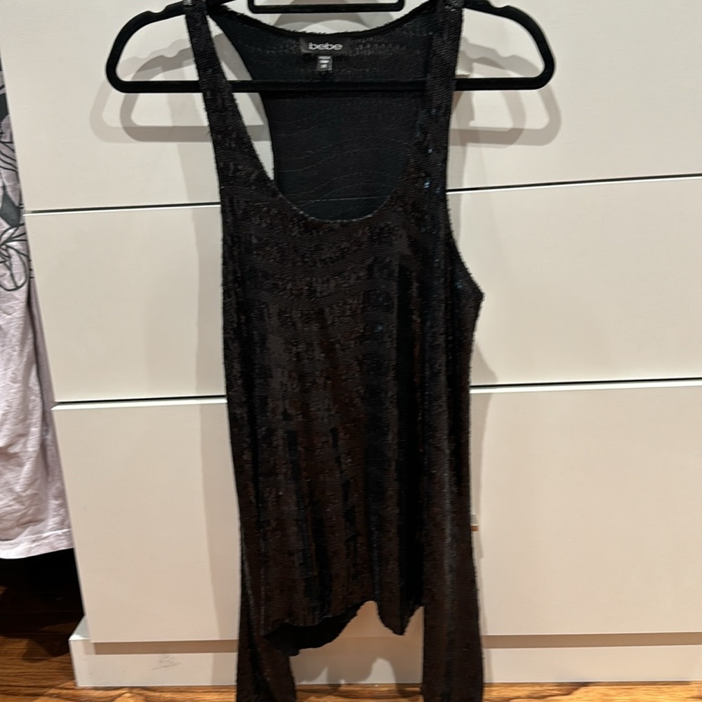 Bebe razorback sequin top XS